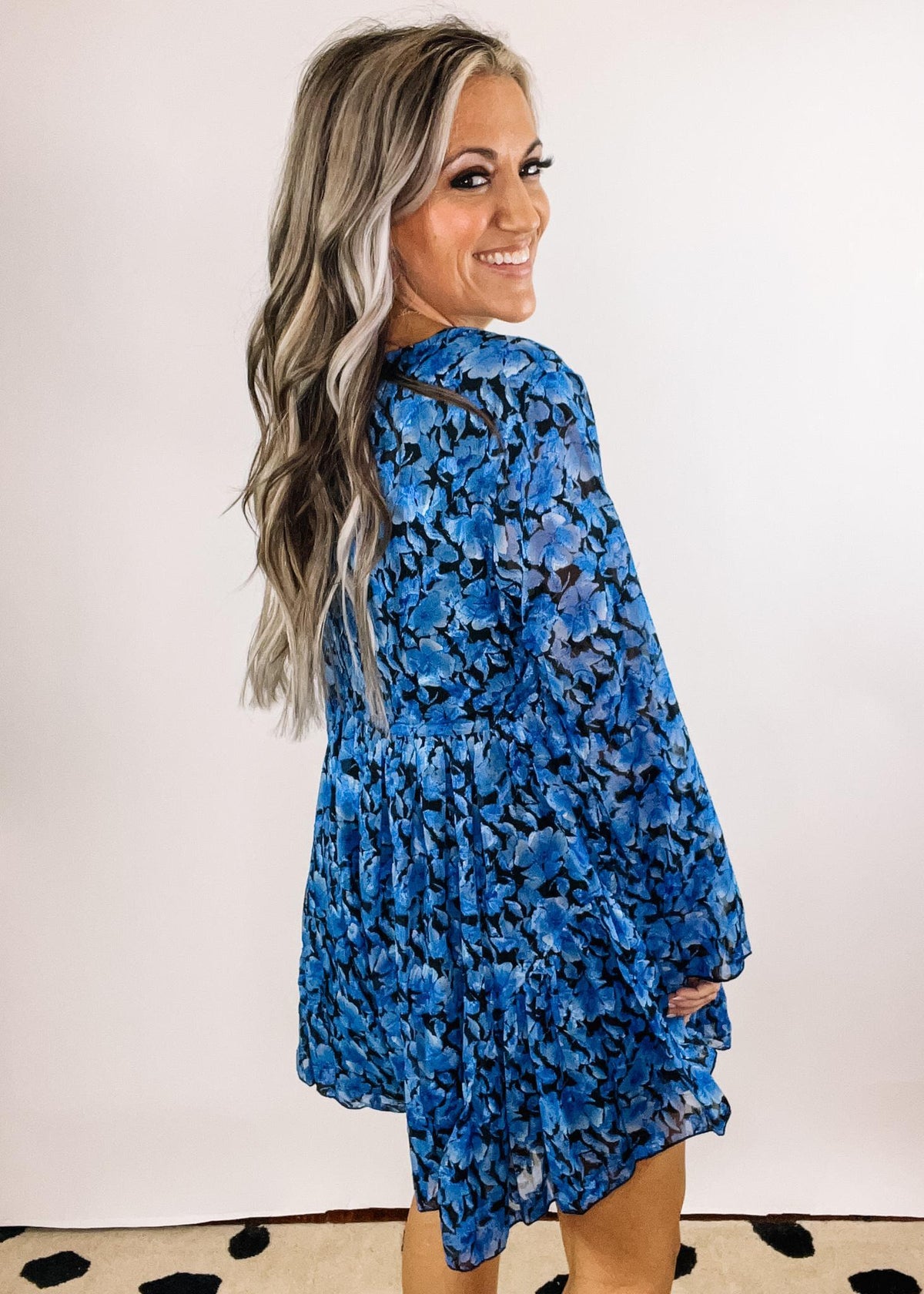 Floral Chiffon Bell Sleeve Romper