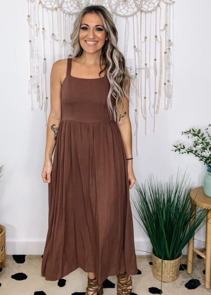 Simply Classic Brown Maxi Dress