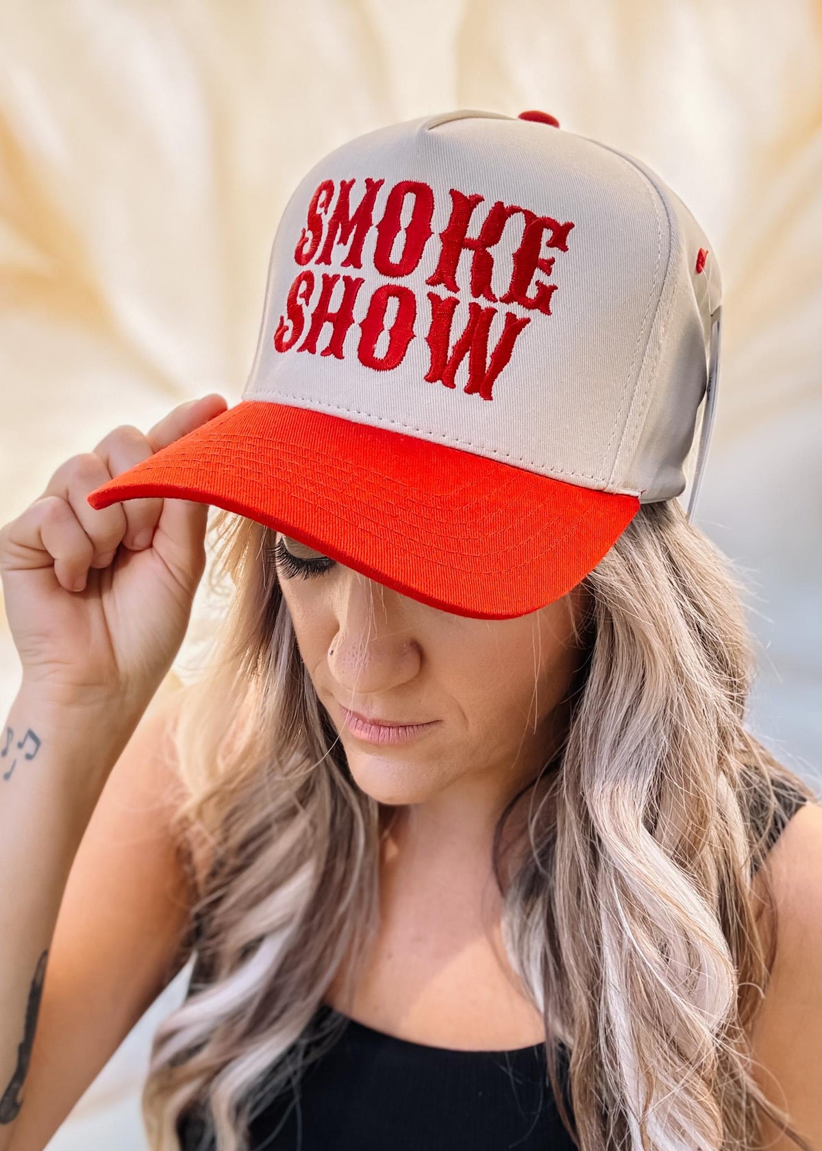 Smoke Show Embroidered Lettering Trucker Hat