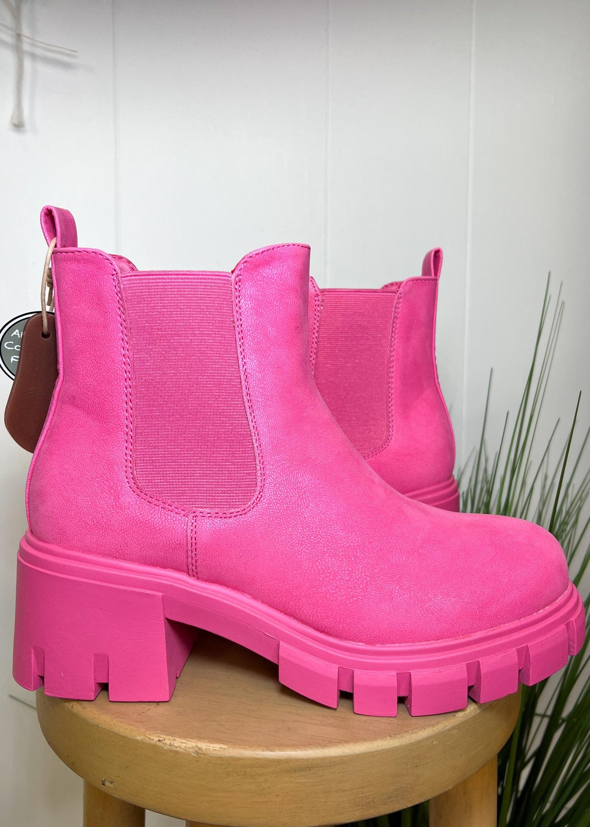 Flamingo Pink Mia Chunky Bootie