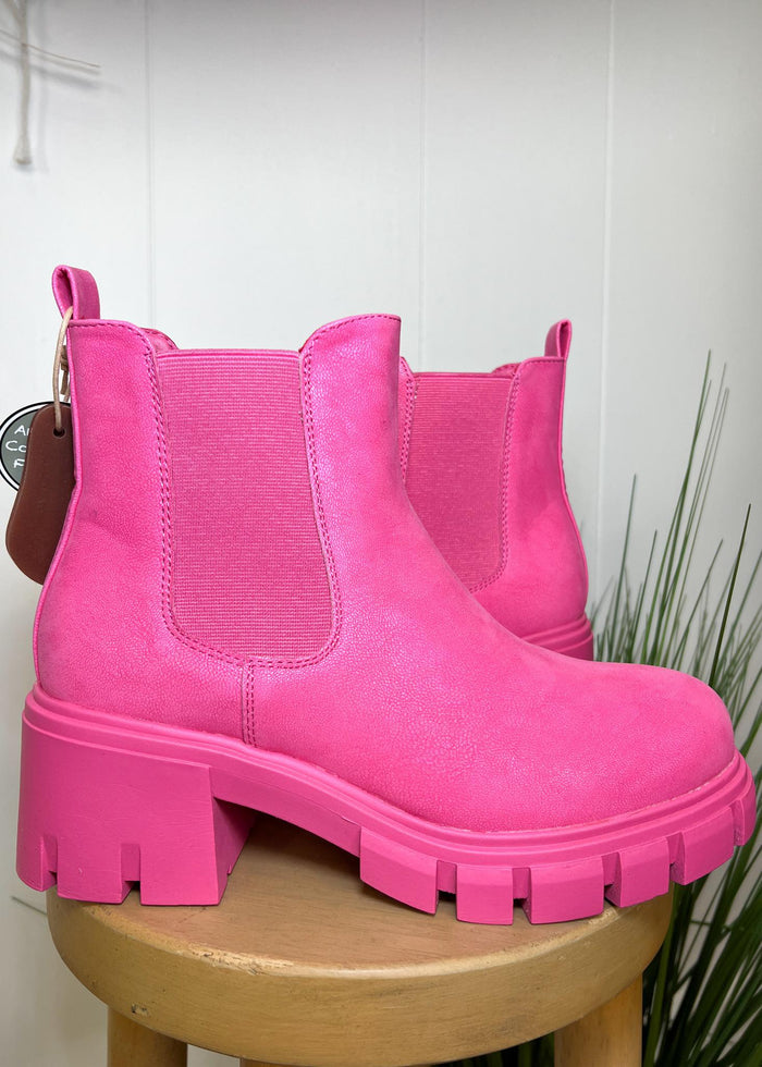 Flamingo Pink Mia Chunky Bootie