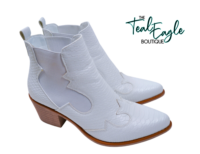 Wilder White Booties