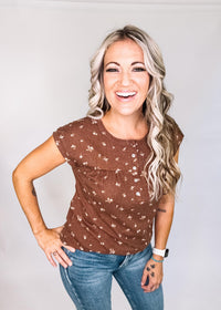 Ditsy Floral Top with Button Detail