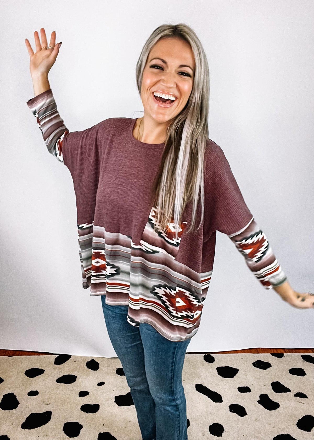 Burgundy Aztec Dolman