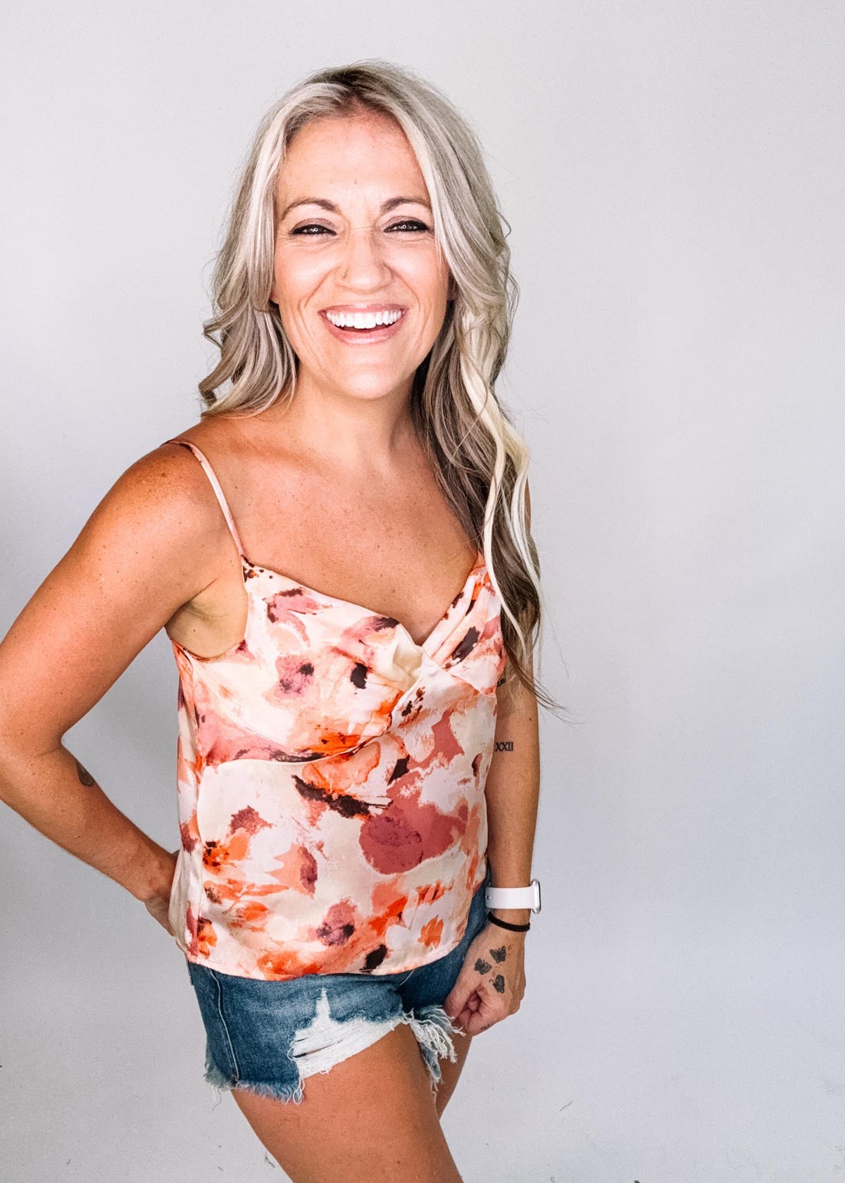 Floral V-Neck Spaghetti Strap Top