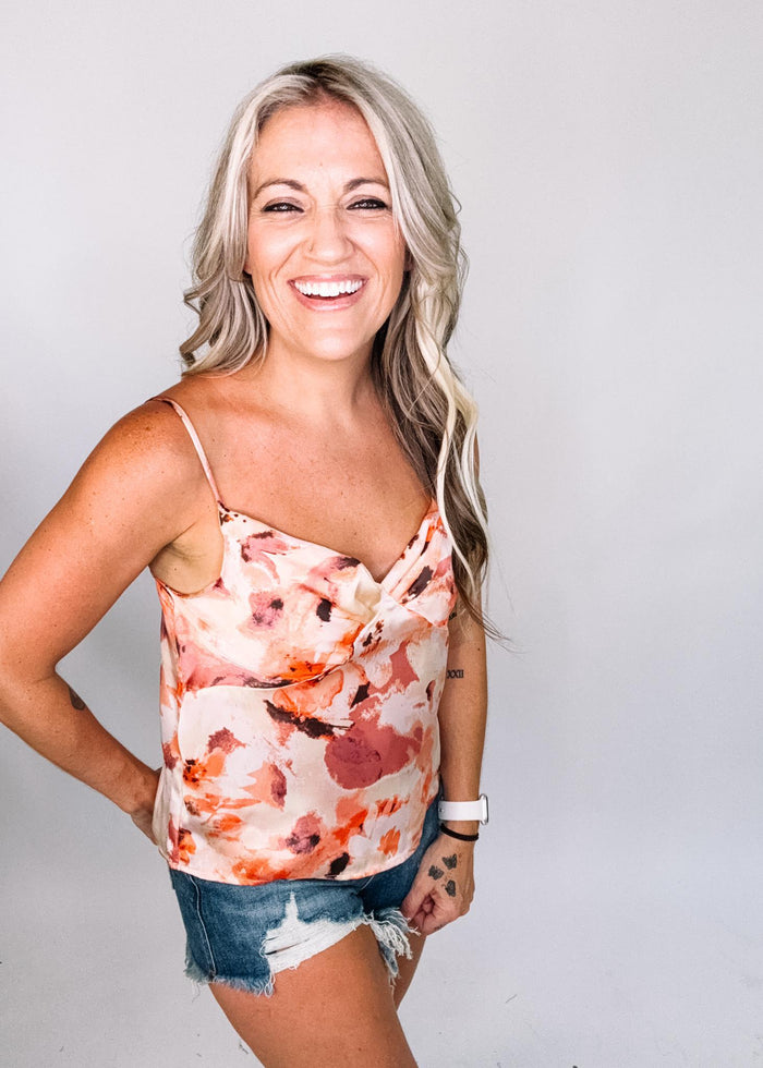 Floral V-Neck Spaghetti Strap Top