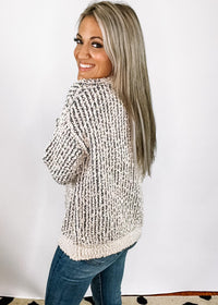 Slate Blue Popcorn Knit Sweater