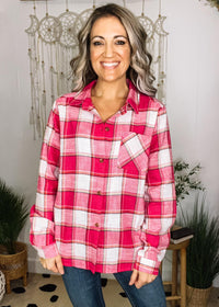 Plaid Shacket with Front Pocket