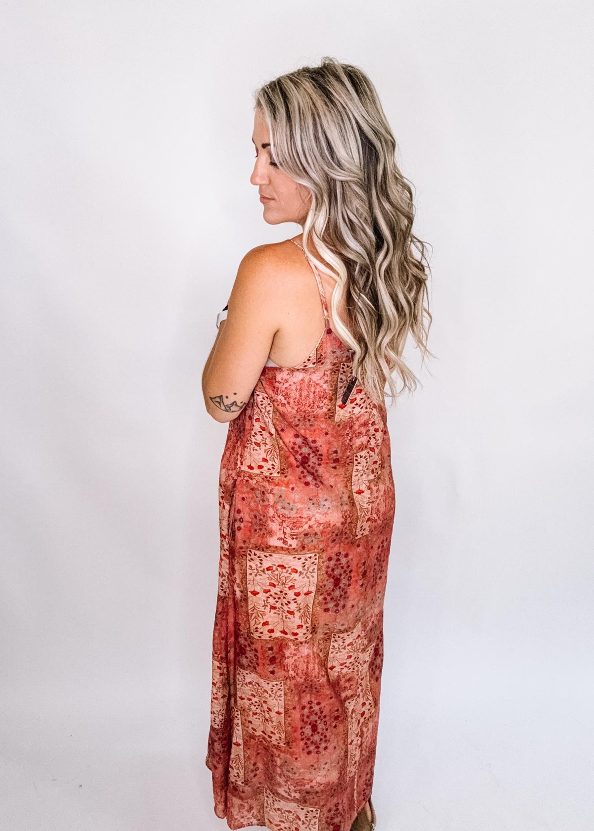 Rose Printed Chiffon Maxi