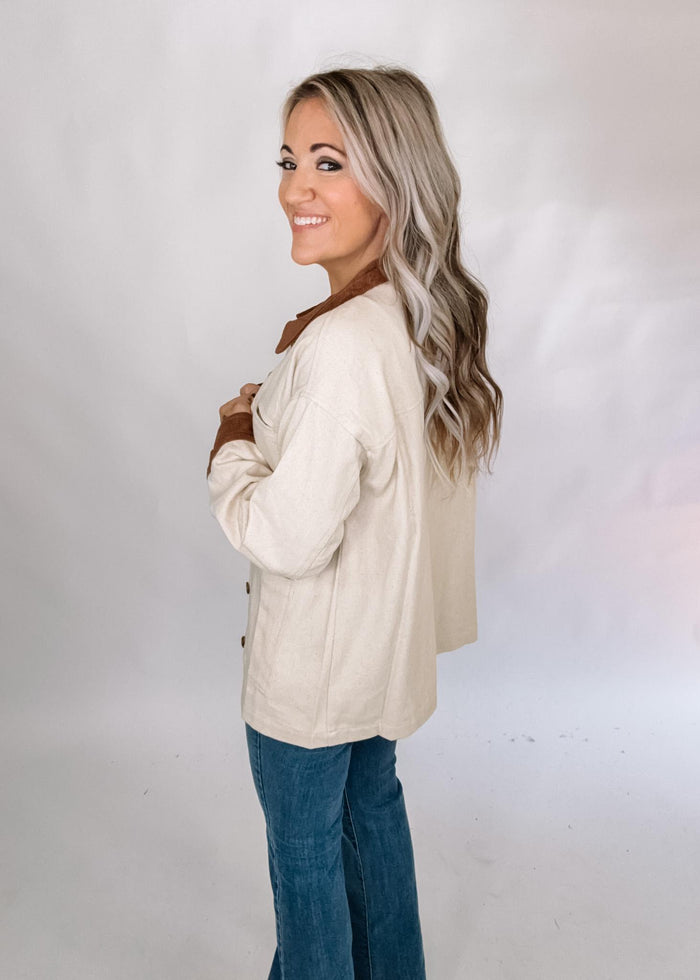 Cream Button Down Barn jacket