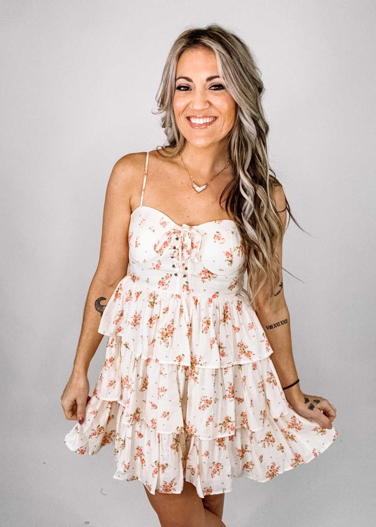 Flirty Floral Tiered Mini Dress