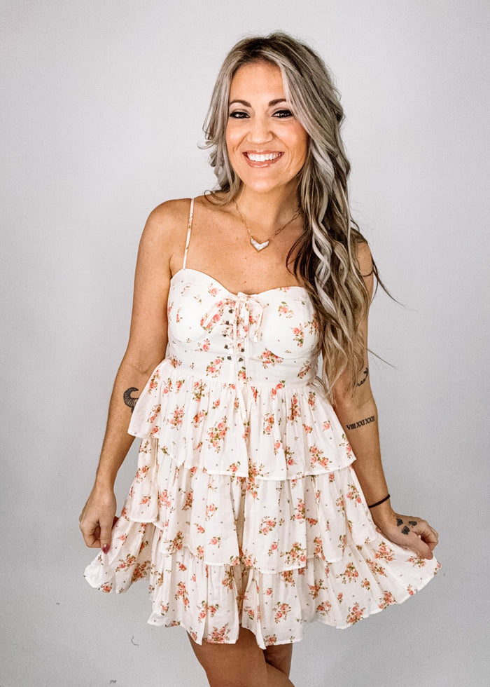 Flirty Floral Tiered Mini Dress