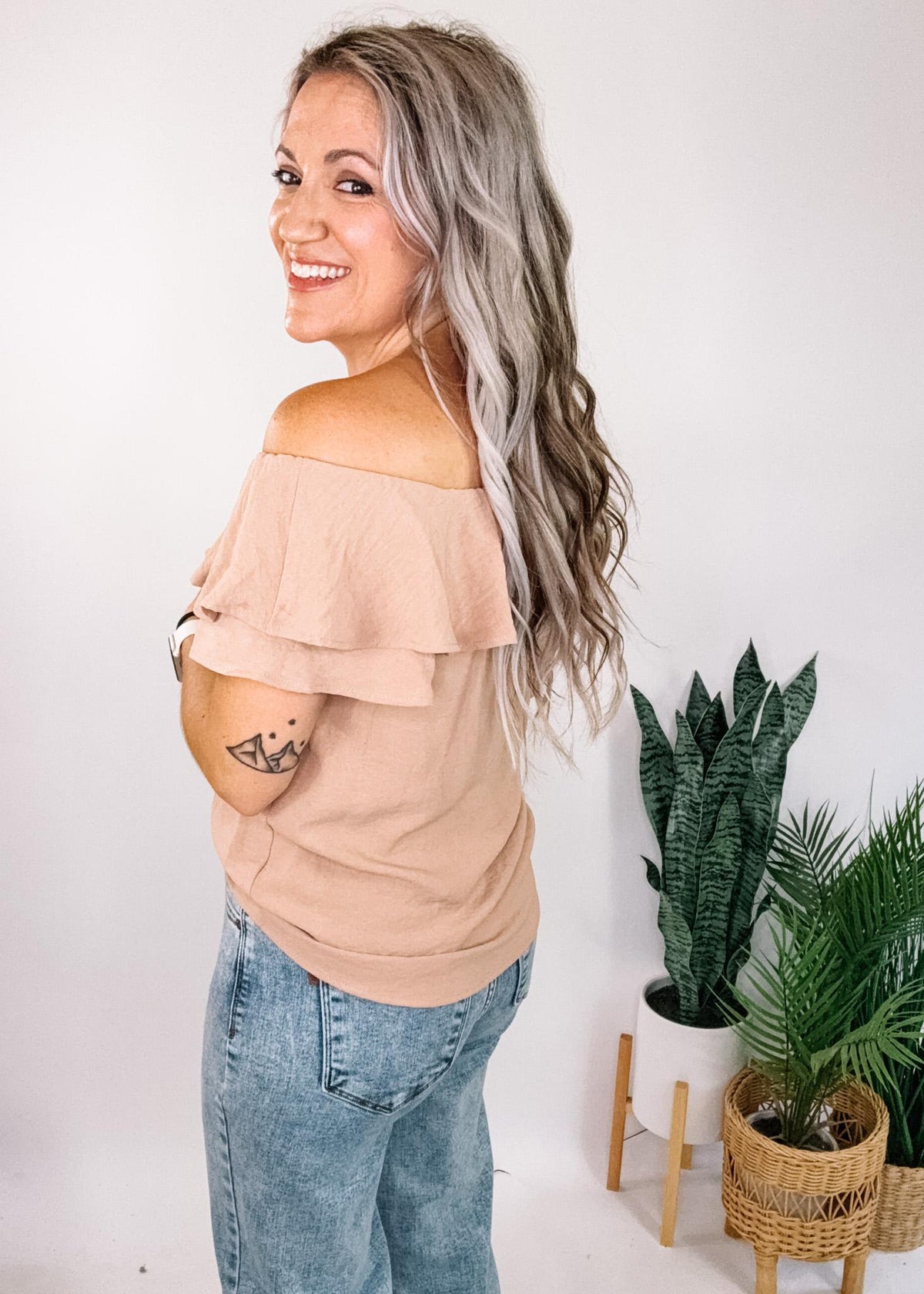 Mocha Off The Shoulder Top