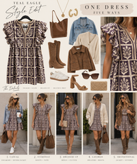 Brown Floral Hemish Dress
