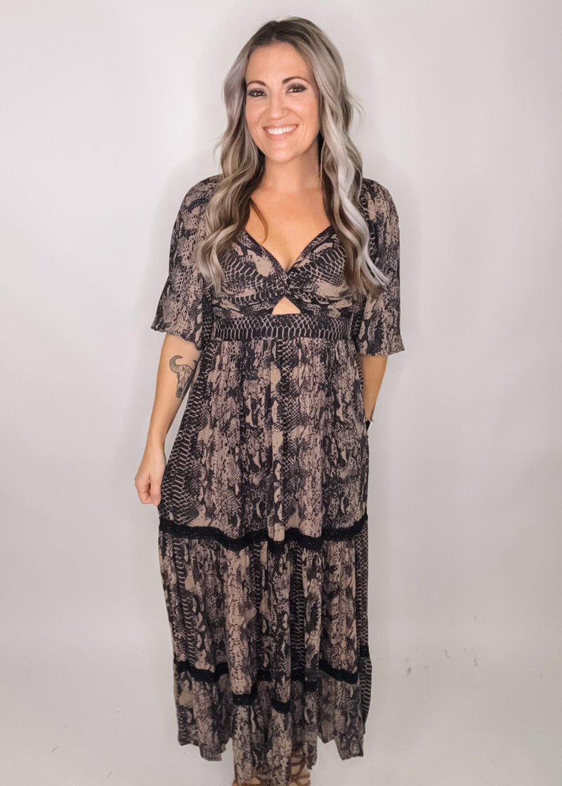 Snakeskin Boho Maxi Dress