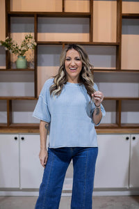 Light Blue Vintage Wash Knit