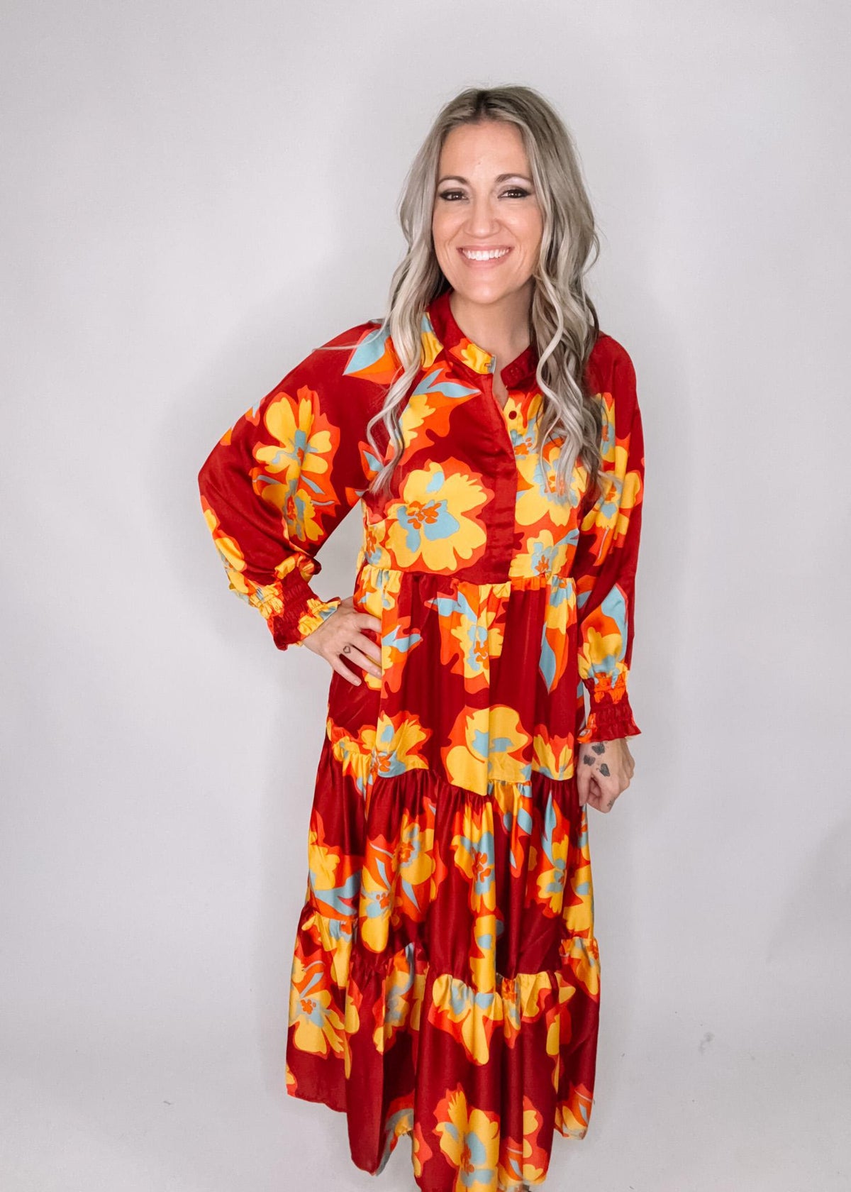 BLACK FRIDAY -Rouge Floral Maxi Dress