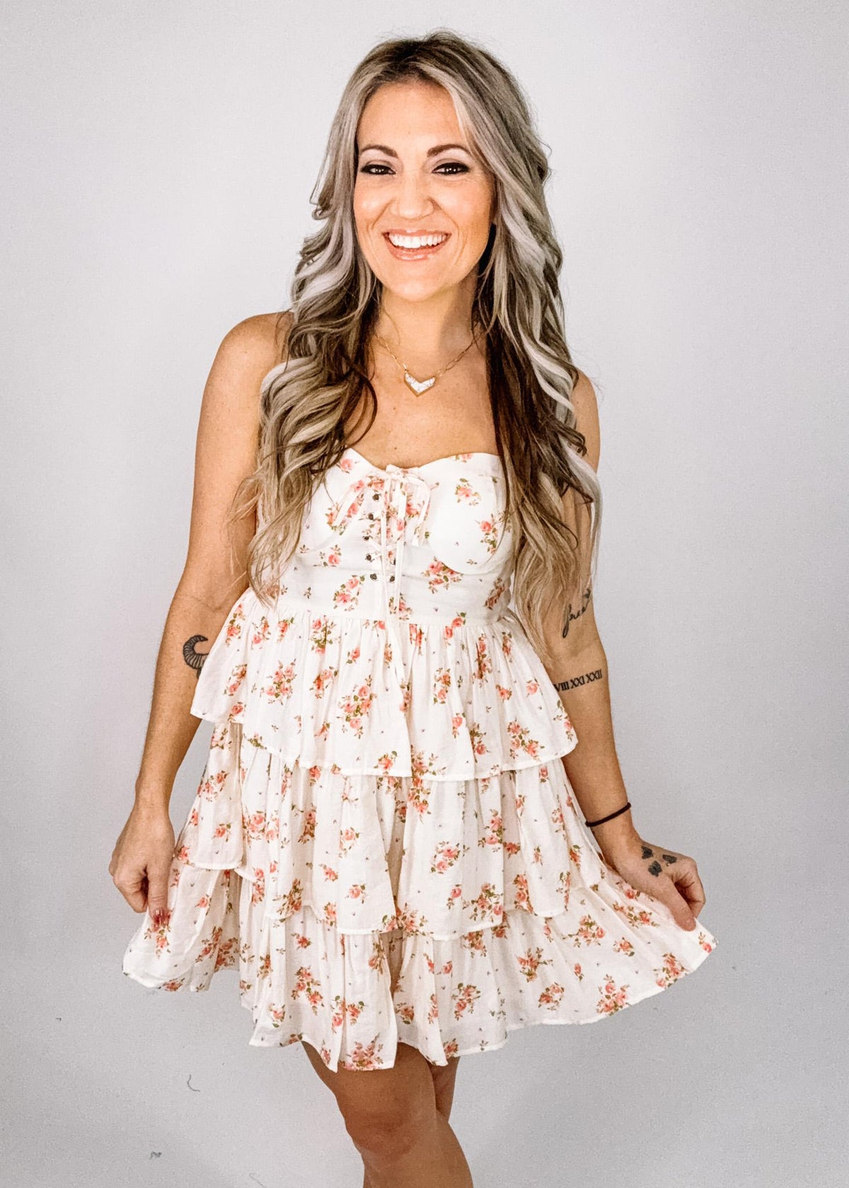Flirty Floral Tiered Mini Dress