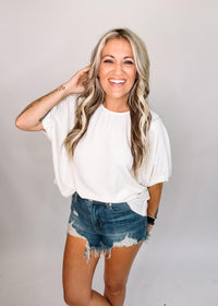 Textured Elastic Cuff Blouse