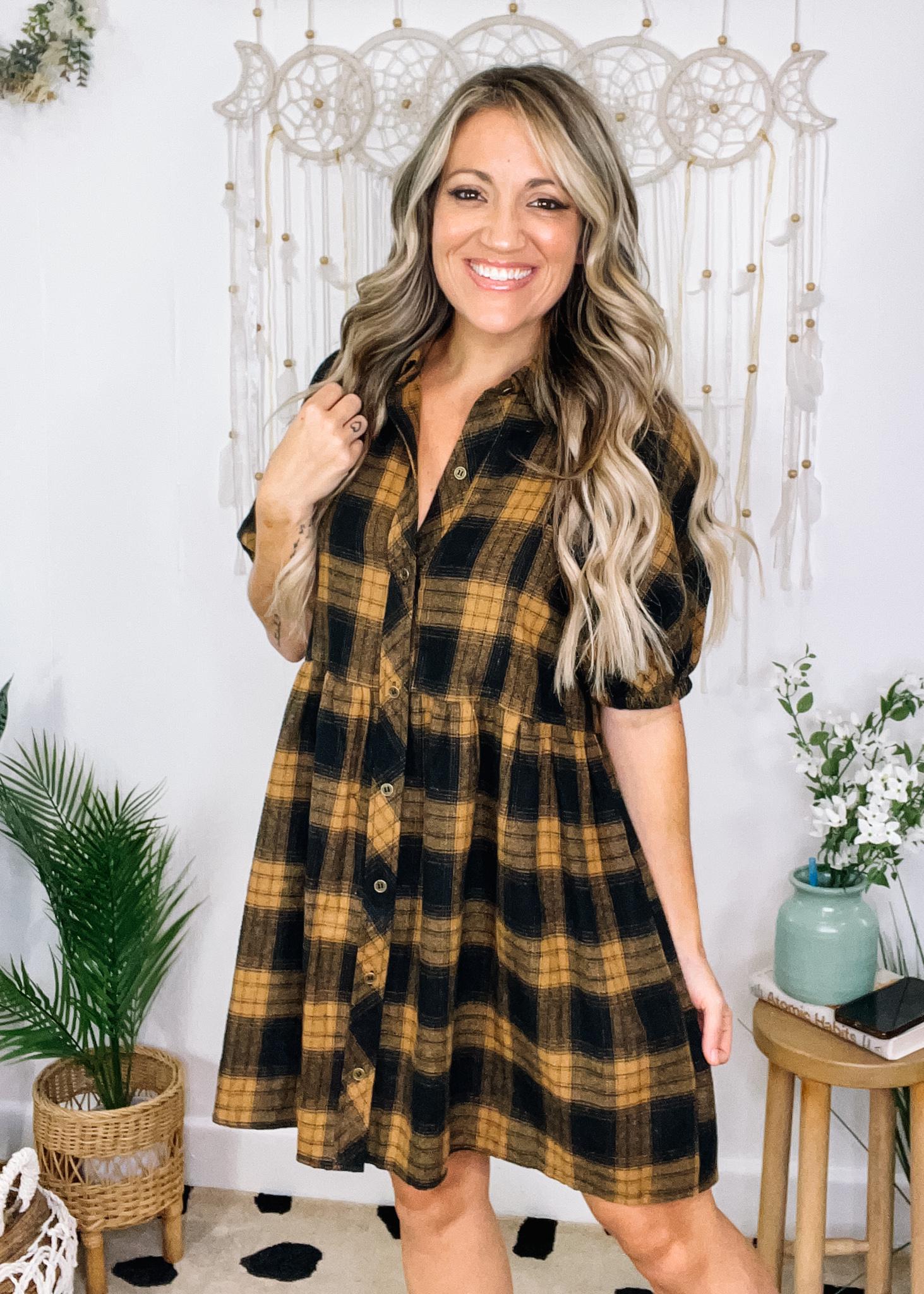 Black and cheap camel dress