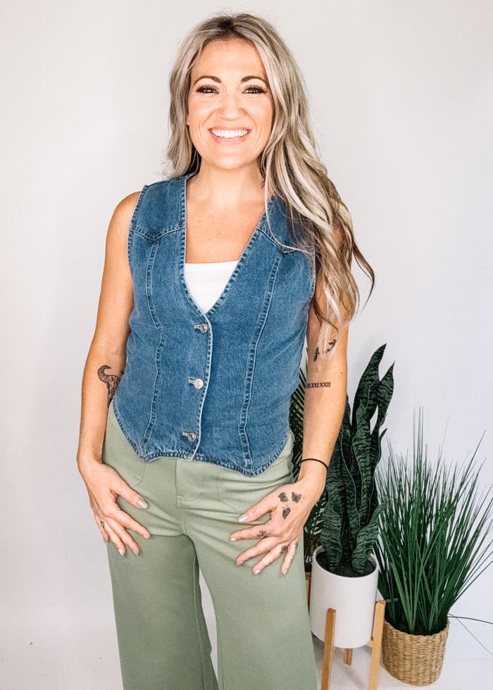 Washed Denim Vest