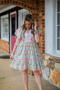 Spring Floral Mix Print Dress