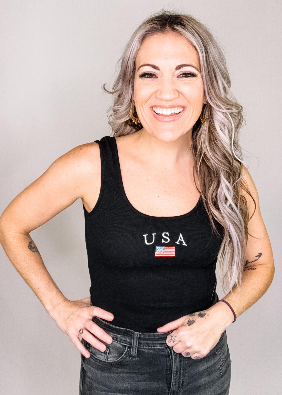 Black USA Bodysuit