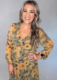 Sage and Mustard Floral Maxi