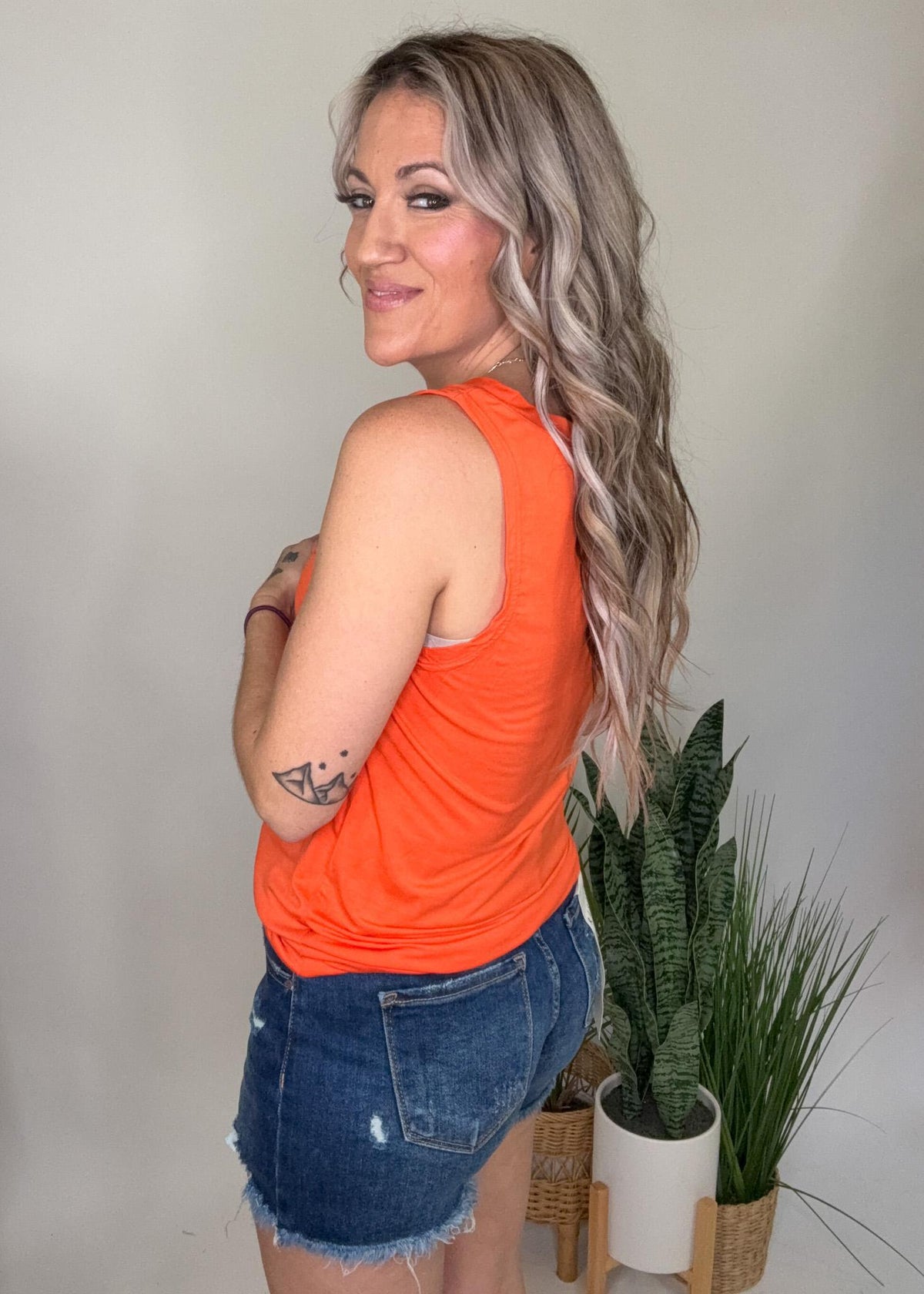 Sleeveless Top with Front Buttons