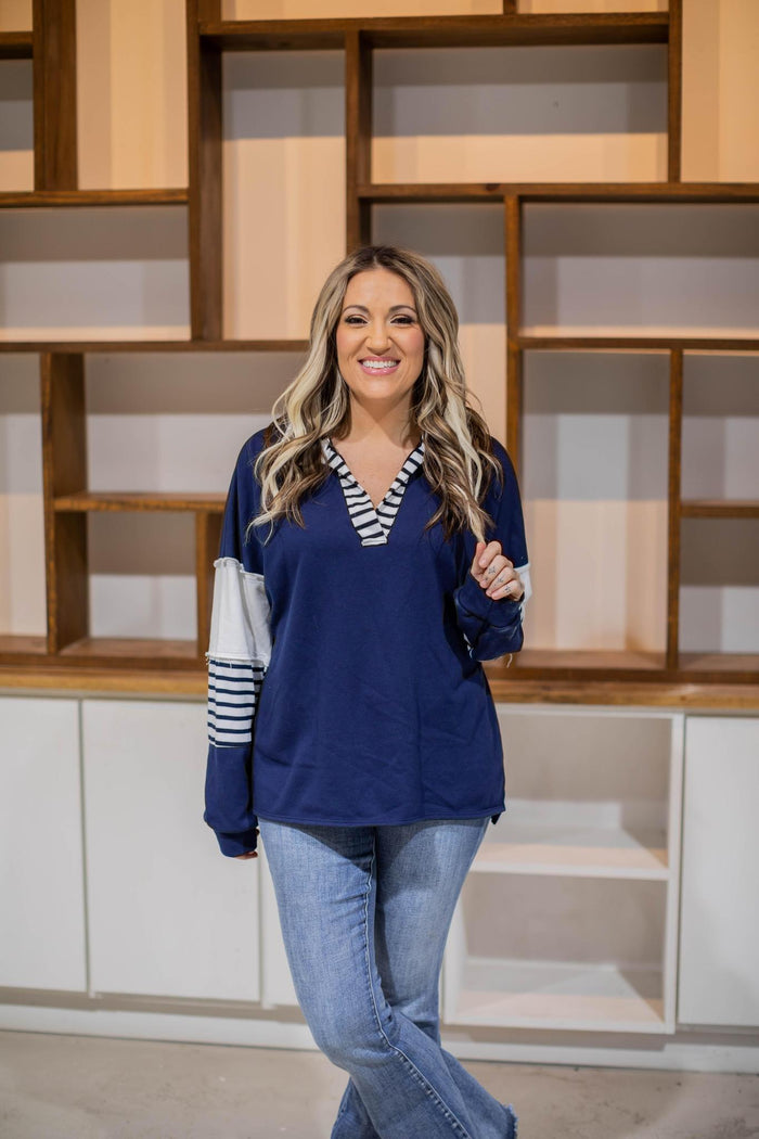 Nantucket Navy Collar Pullover