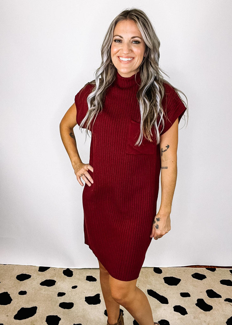 Wine Sweater Dress