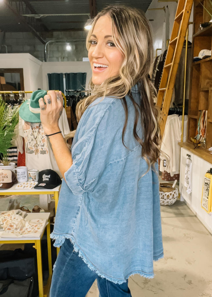 Oversized Denim Top