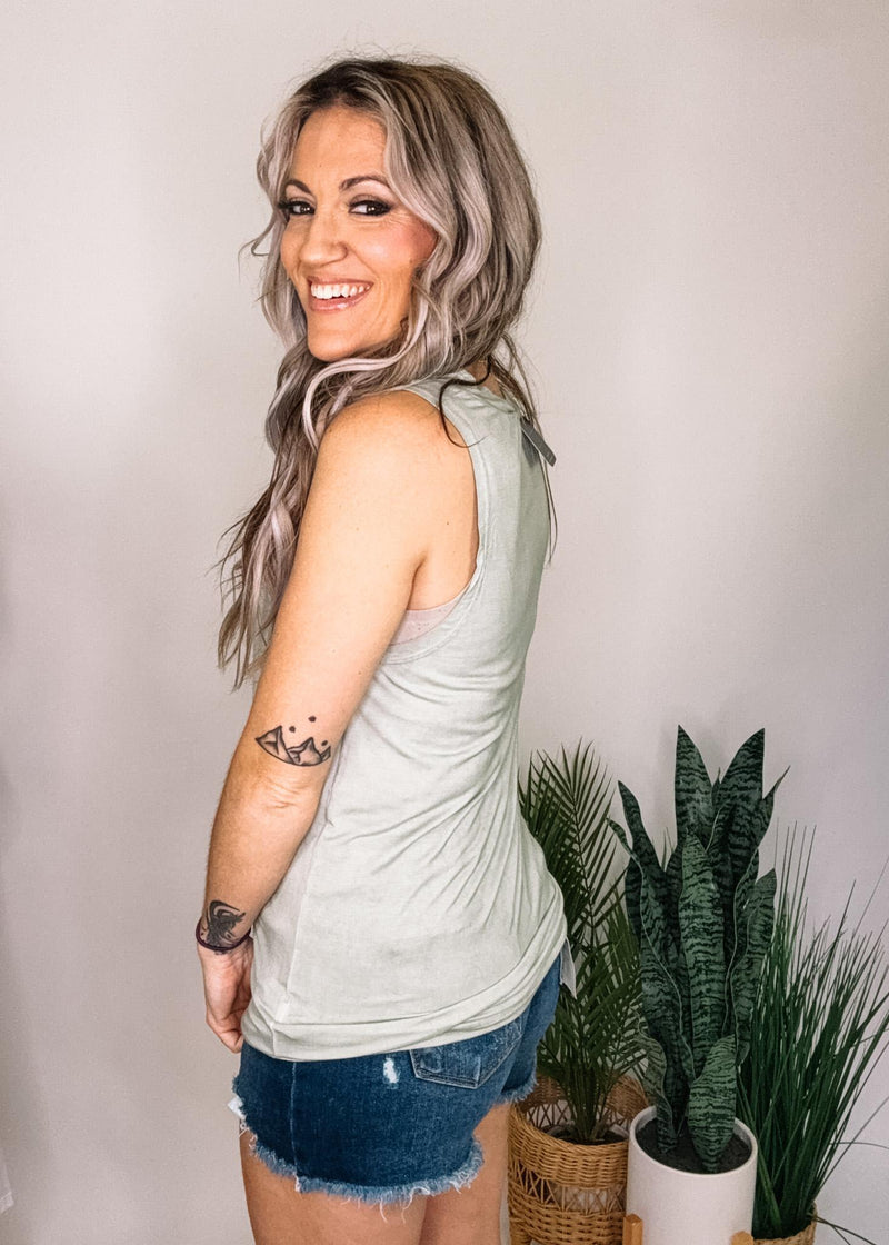 Sleeveless Top with Front Buttons