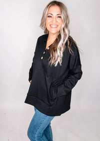 Oversized Henley Hoodie