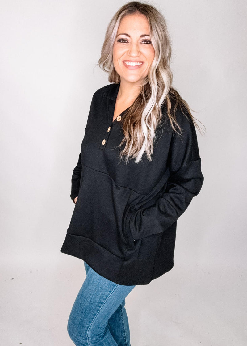 Oversized Henley Hoodie