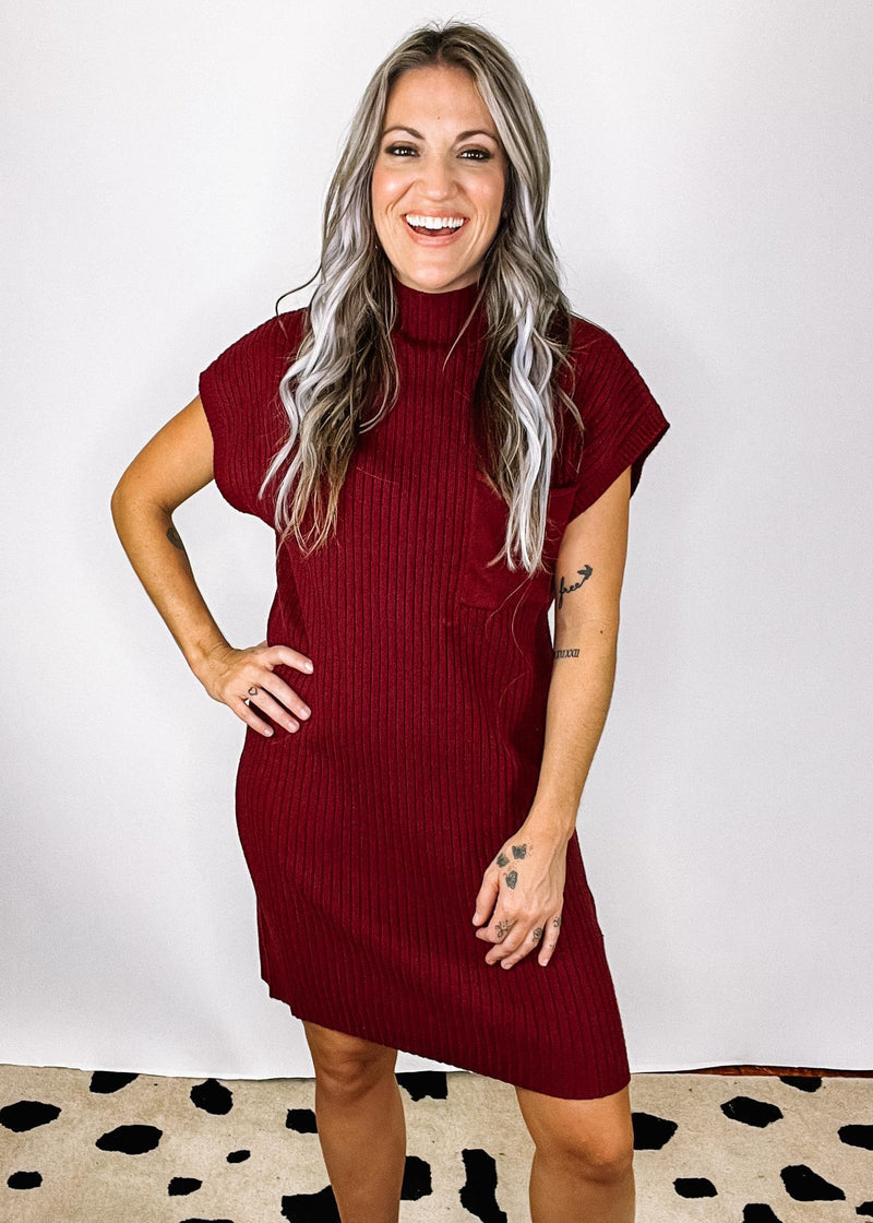 Wine Sweater Dress