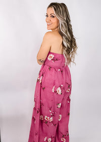 Strapless Floral Jumpsuit