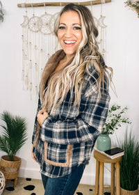 Reversible Flannel Teddy Bear Hoodie