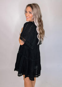 Black Eyelet Boho Dress