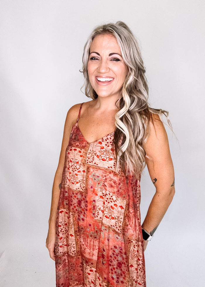 Rose Printed Chiffon Maxi