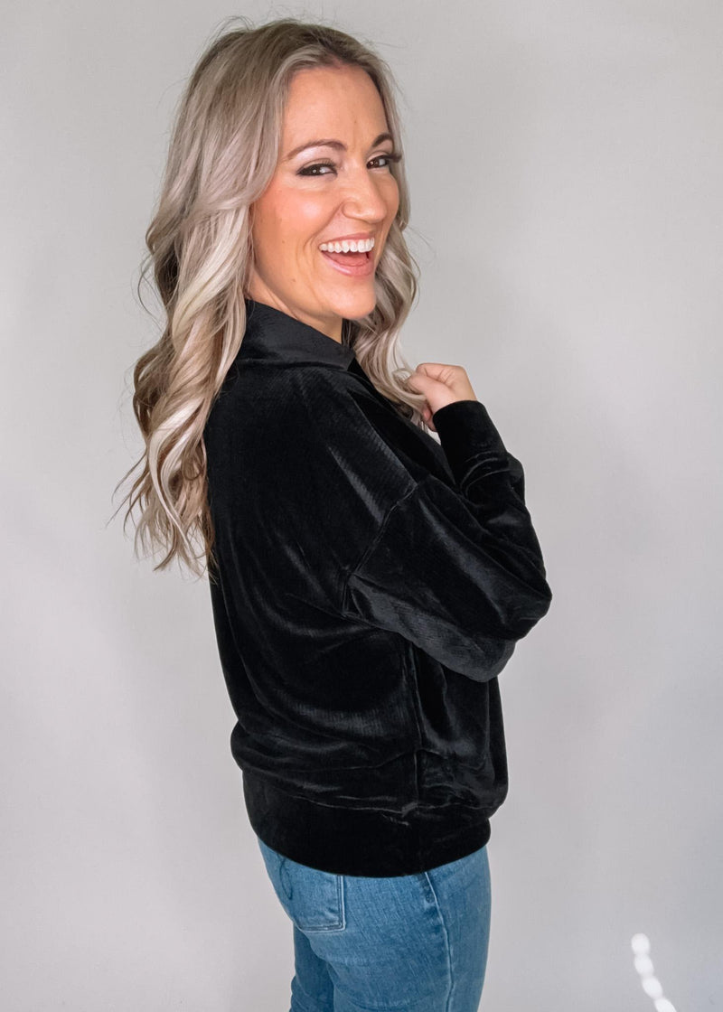 BLACK FRIDAY- Black Collar Top