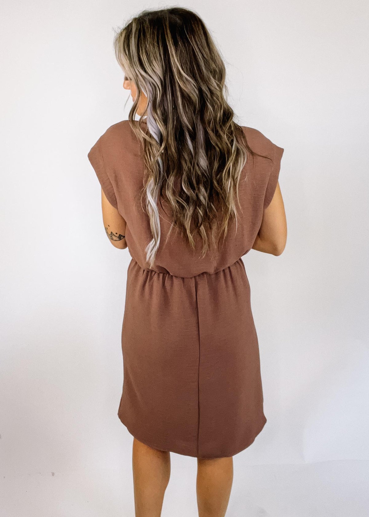 Textured Mocha Dress