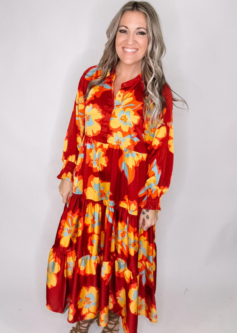BLACK FRIDAY -Rouge Floral Maxi Dress
