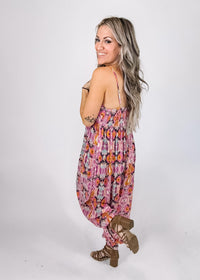 Boho Printed Sleeveless Jumpsuit