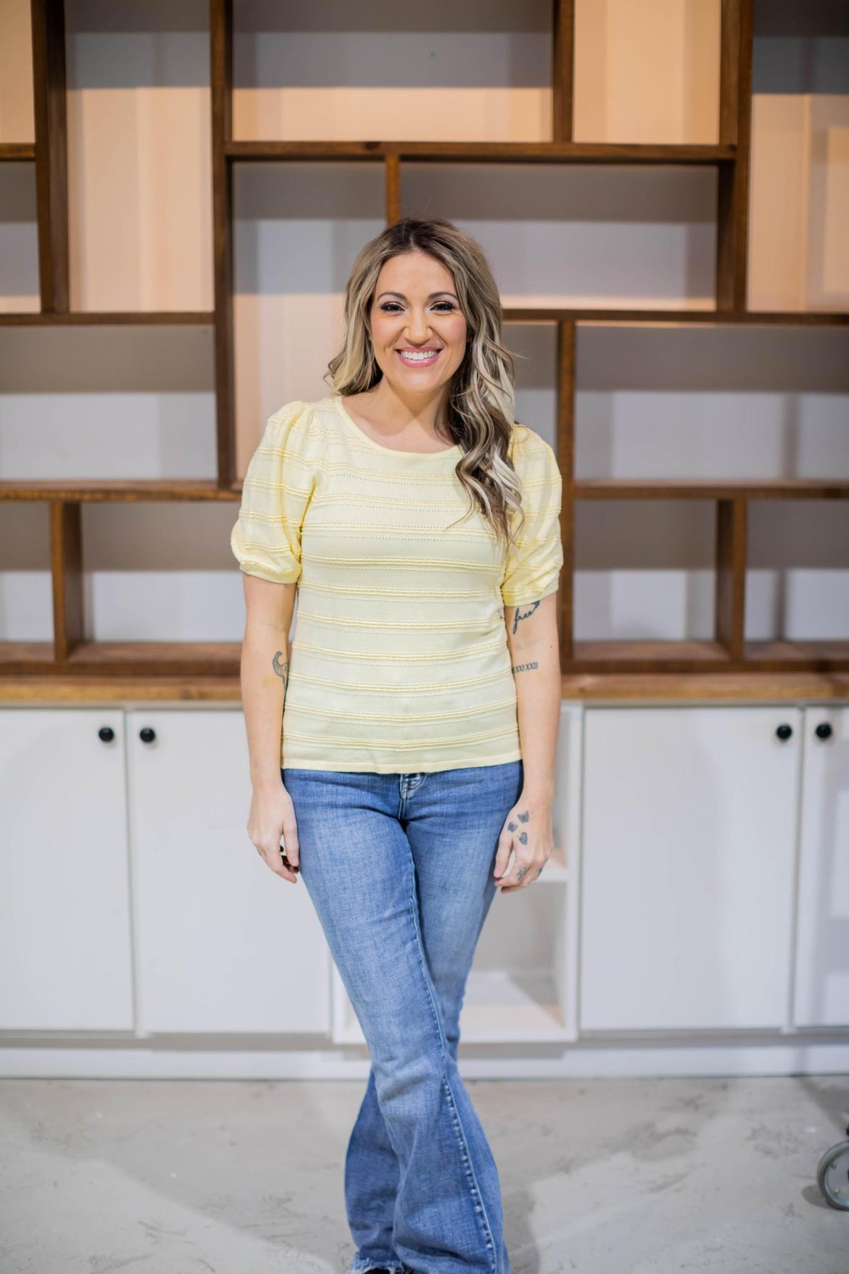 Butter Yellow Textured Knit Top