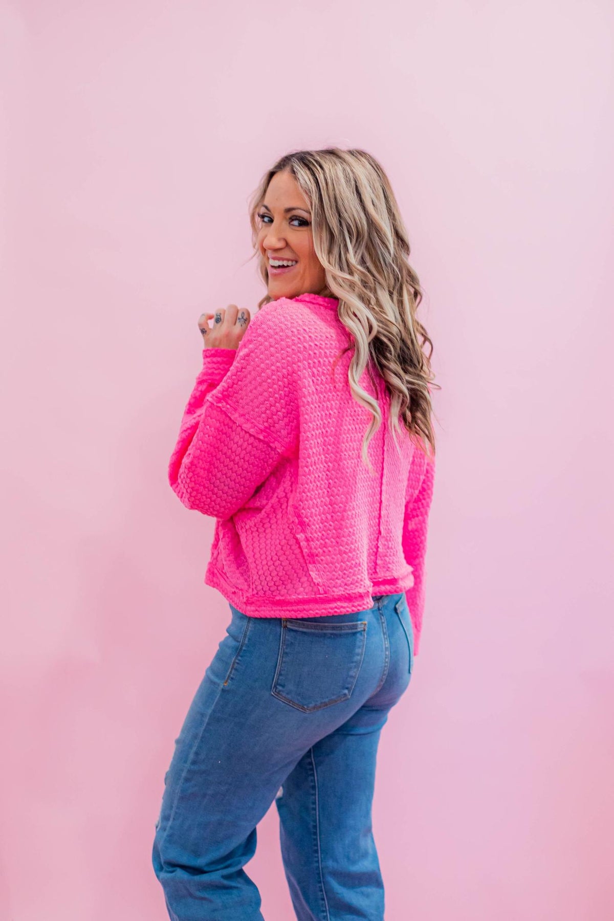 Casual Textured Midi Tops