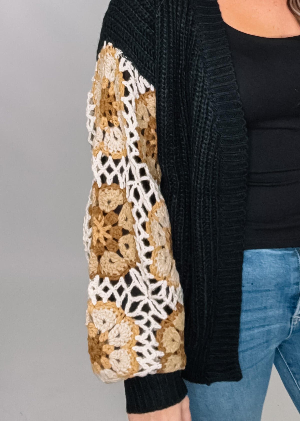 Crochet Sleeve Cardigan