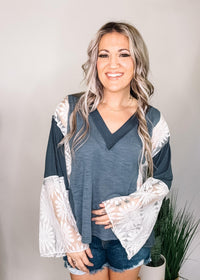 Indigo Lace Block Top