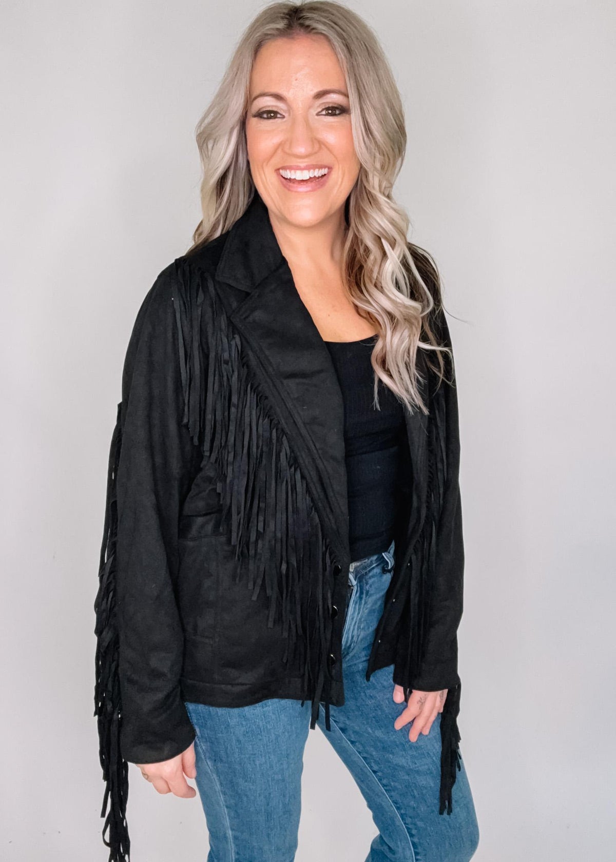 Black Fringe Jacket