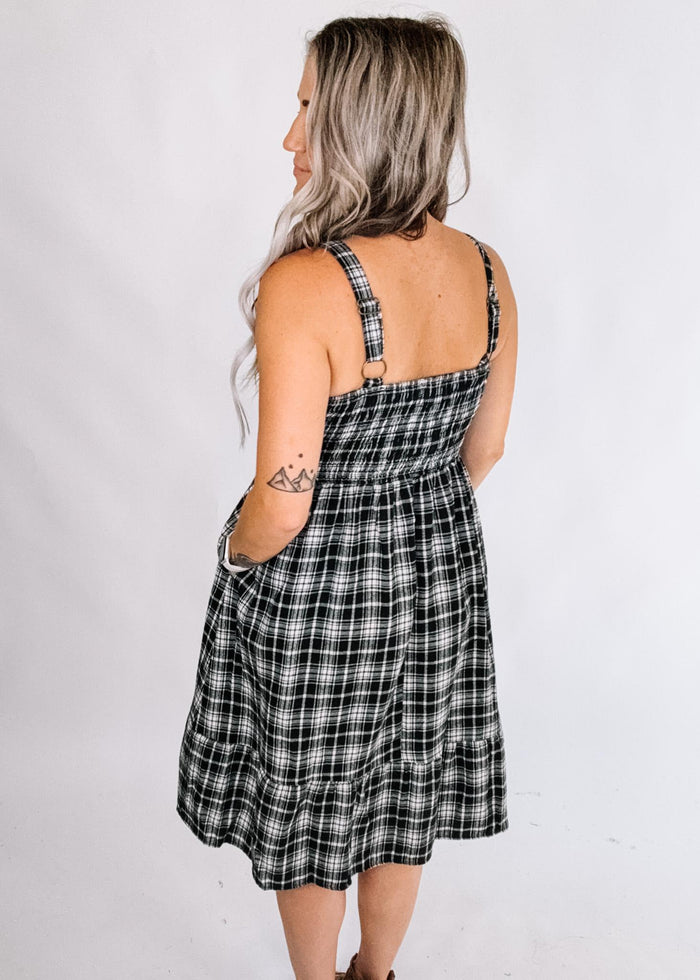 Black Paid Midi Dress